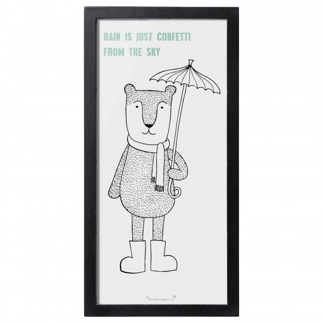 Rain is Confetti Framed Art 10" x 20"