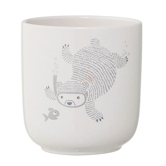 Bear and Fish Ceramic Planter