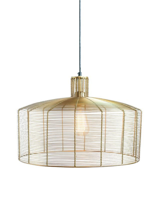Antique Brass Finish Metal Pendant Lamp with Ceiling Canopy 18" Diameter x 13"