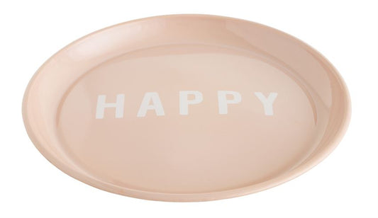 Happy Soft Pink Enamel Tray 14.5" Round