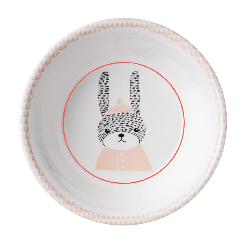Geometric Bunny Melamine Bowl 5.5" Diameter