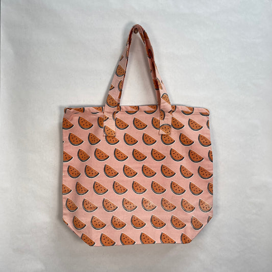 Watermelon Hand Screen Printed Cotton Reusable Tote Bag - Made in India