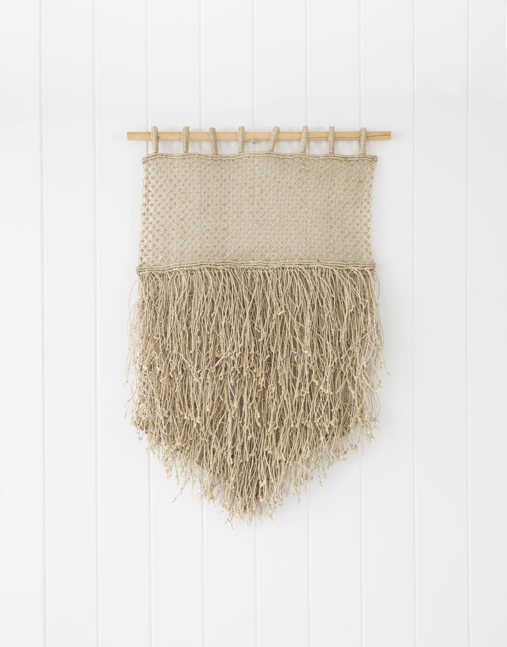 Jute Fringe Fair Trade Certified Wall Hanging 25.5" x 17.75" - Made in Bangladesh