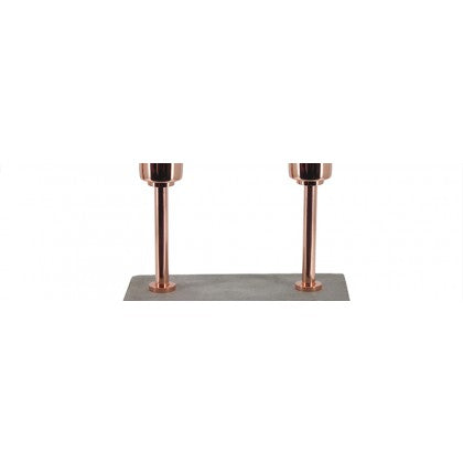 Small Dual Lamp Concrete and Rose Gold Table Lamp 10" High