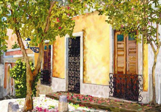 Callejon del Hospital Puerto Rico Artwork