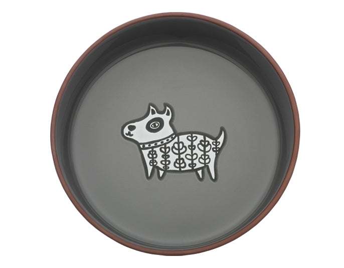 Large Grey Dog Dish 7.24" Diameter 3.44 cups