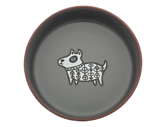 Large Grey Dog Dish 7.24" Diameter 3.44 cups