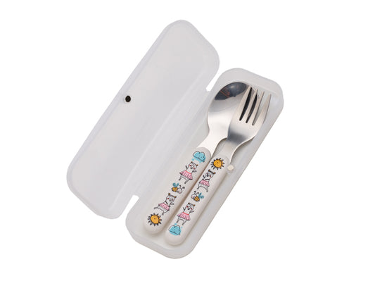 Clementine Bear Silverware Set with Case