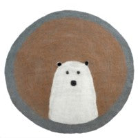 Polar Bear 48" Round Fair Trade Certified Wool Felt Rug