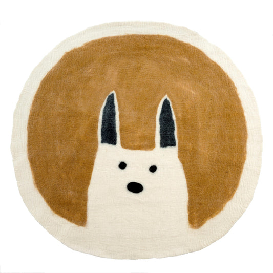 Curious Rabbit Fair Trade Certified Wool Felted Rug 48" Diameter