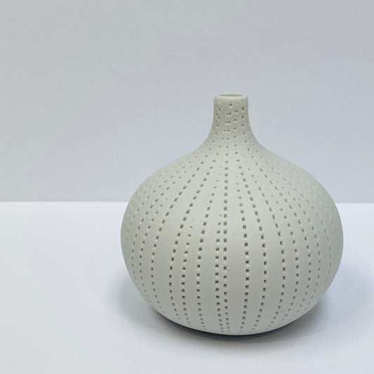 White Mini Textured Bottle Vase