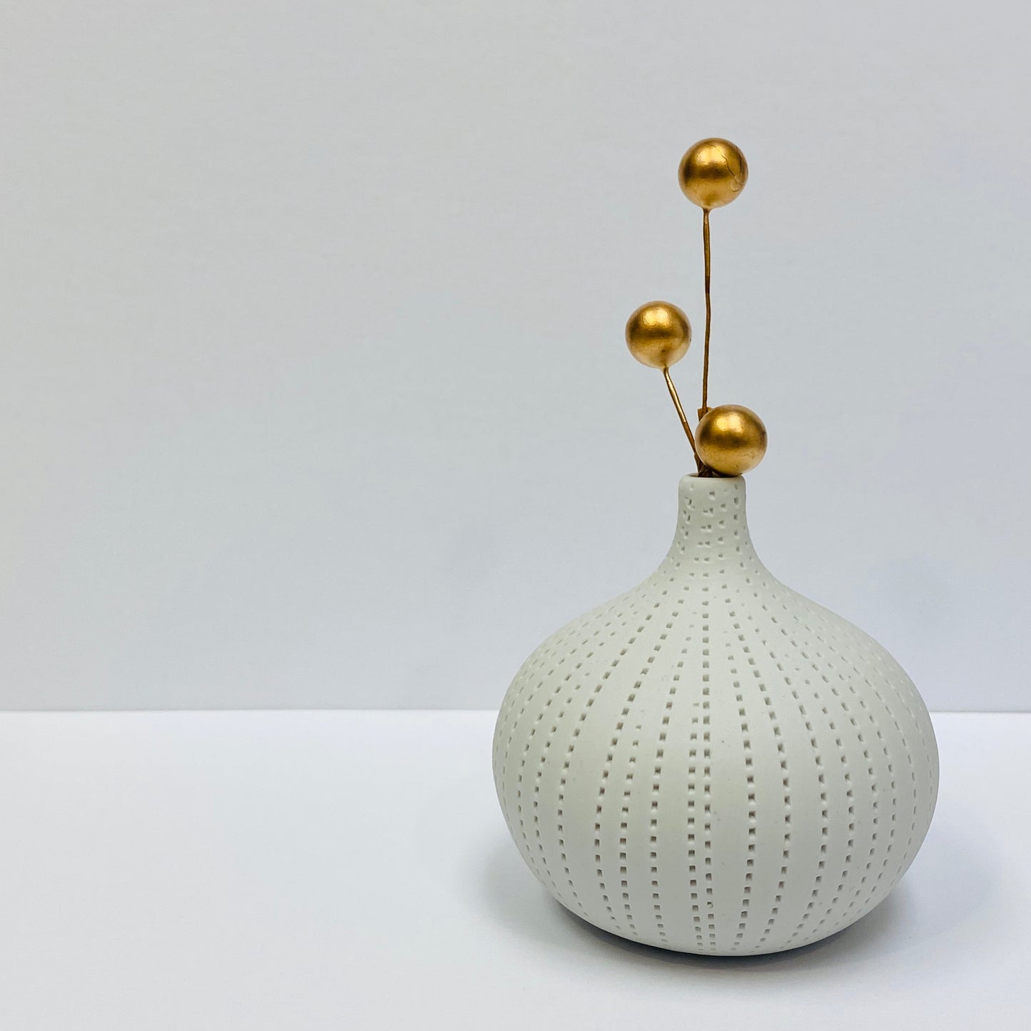 White Mini Textured Bottle Vase