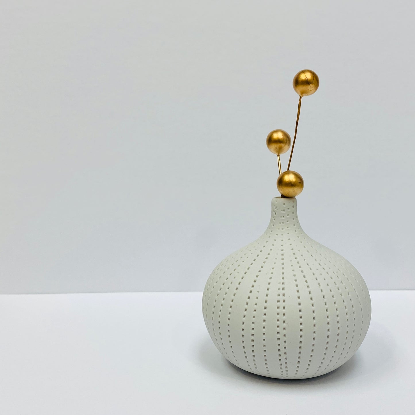 White Mini Textured Bottle Vase