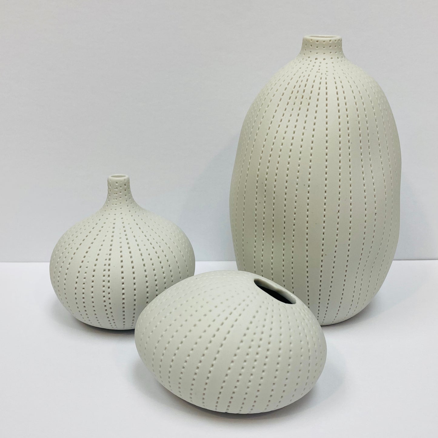 White Mini Textured Bottle Vase