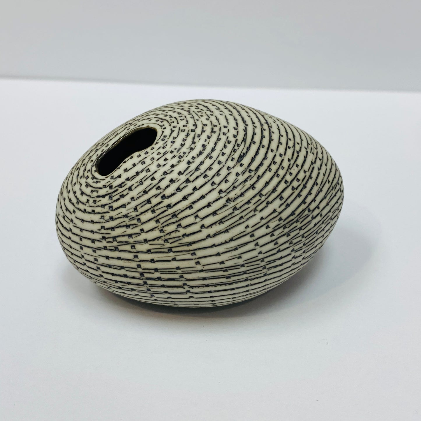 White and Black Pebble Mini Vase