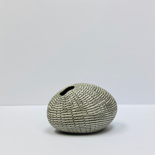 White and Black Pebble Mini Vase