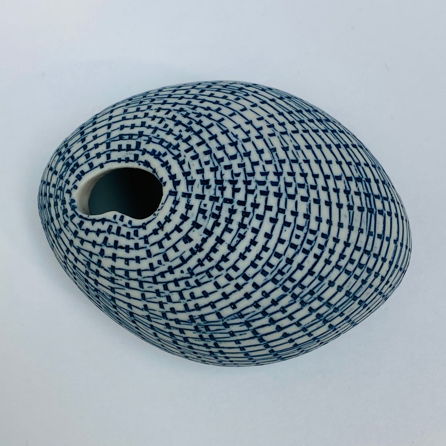 White and Blue Pebble Mini Vase
