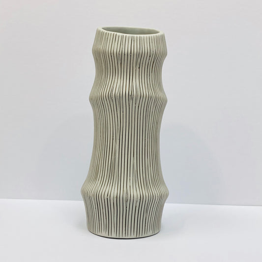 White and Black Bamboo Vase