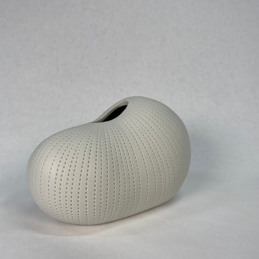 Small White Textured Bean Vase