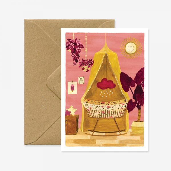 Pink Bedroom Greeting Card