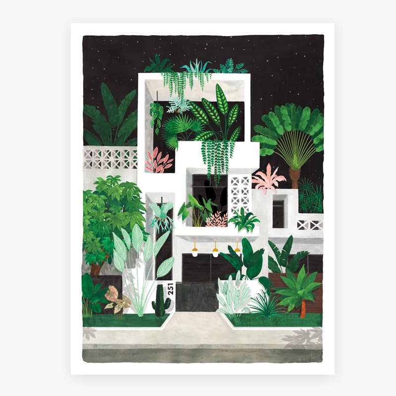 Miami by Night Small Art Print