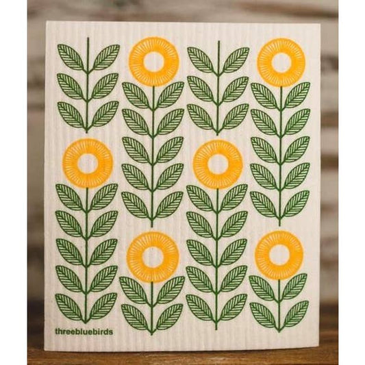 Yellow Sunflowers Swedish Dishcloth