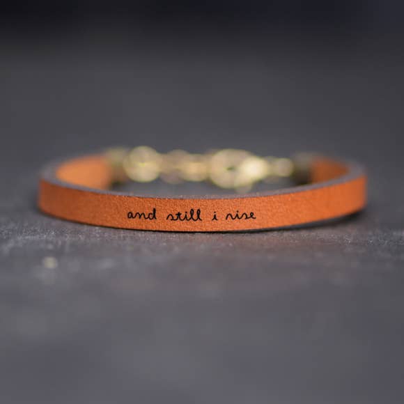 And Still I Rise Inspirational Leather Bracelet