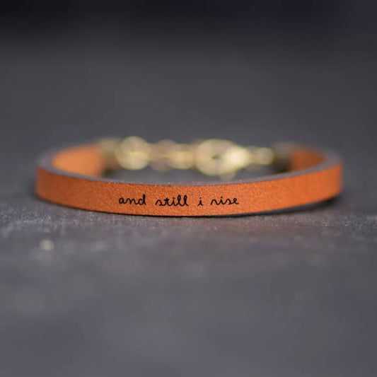 And Still I Rise Inspirational Leather Bracelet