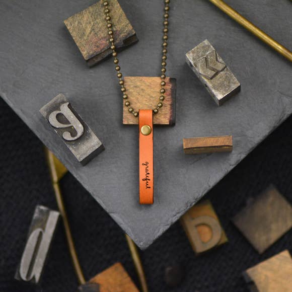 Grateful Inspirational Leather Necklace