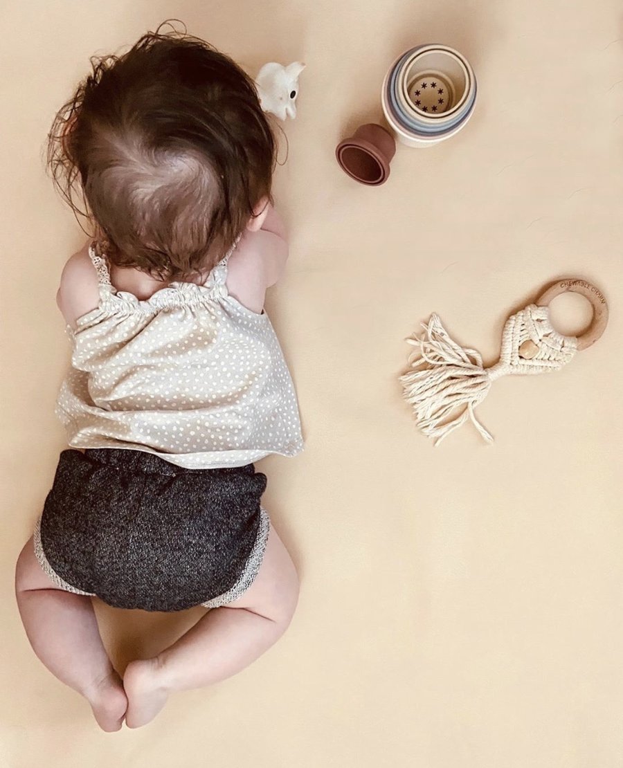 Cream Macrame and Bead Teether