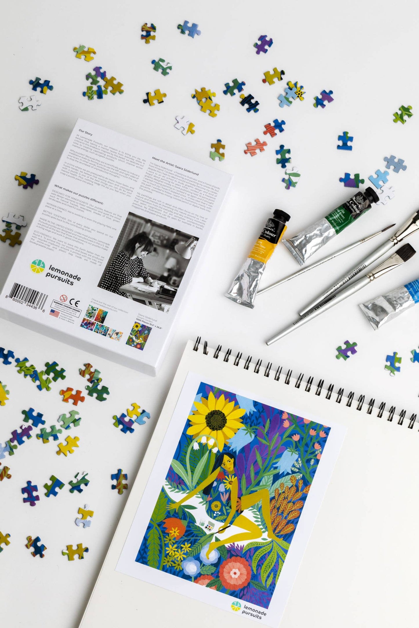 Dream Garden 100 Piece Modern Jigsaw Puzzle featuring artwork by Saara Soderlund