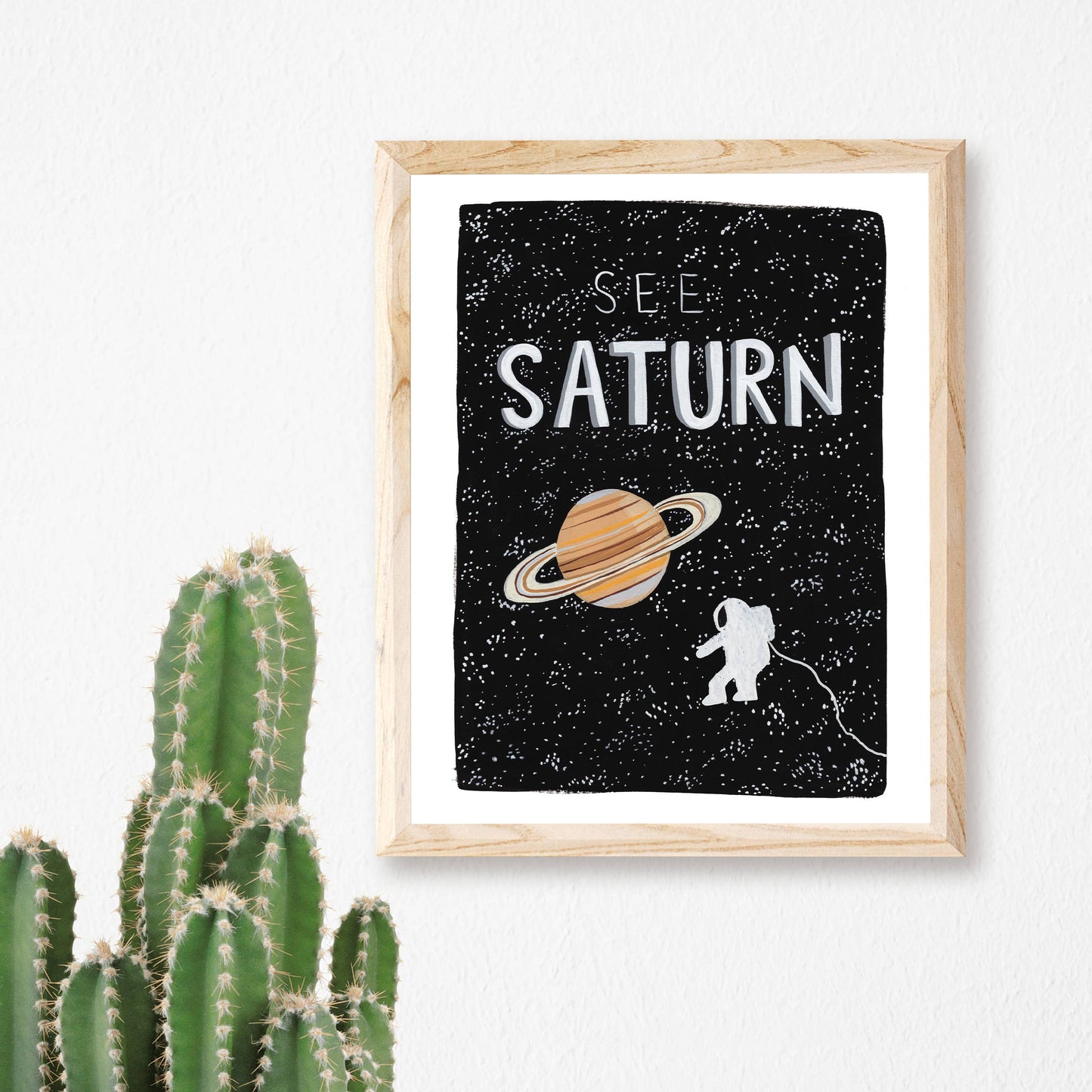 See Saturn Astronaut Art Print