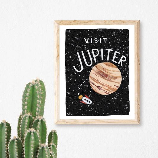 Visit Jupiter Astronaut Art Print