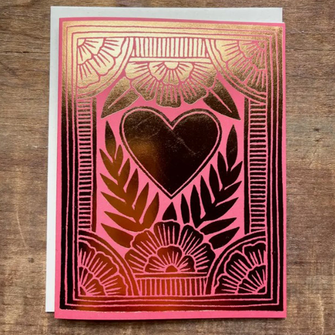 Floral Heart Foil Greeting Card