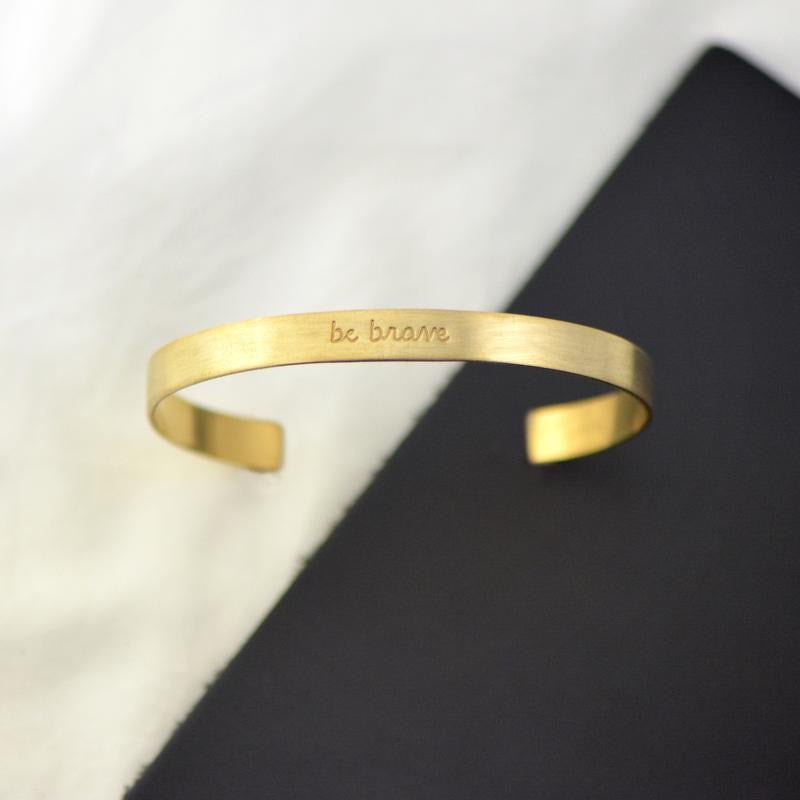 Be Brave Inspirational Metal Bracelet