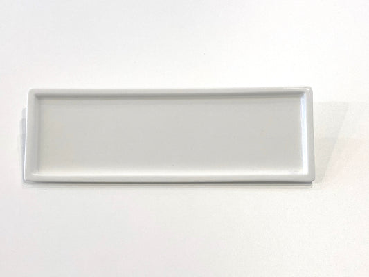 Solid White Rectangular Plate with Shallow Rim 10.5" x 3.5"