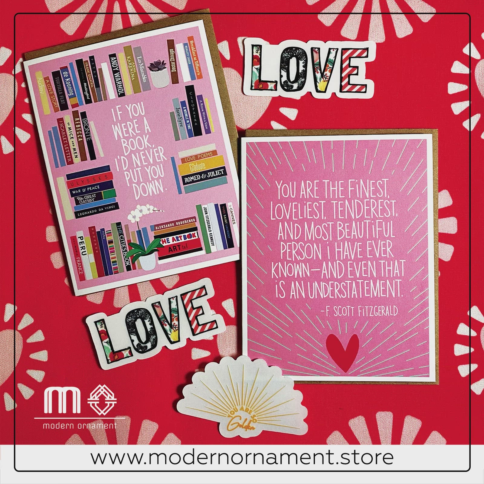 Book Crush Valentines Day Greeting Card – Modern Ornament LLC