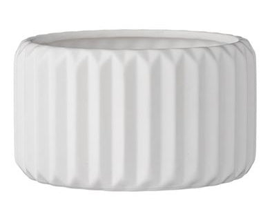Fluted White Small Planter