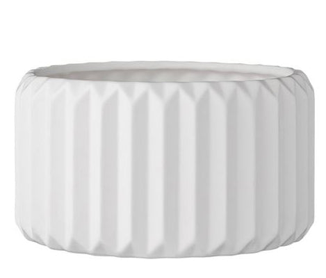 Fluted White Large Planter