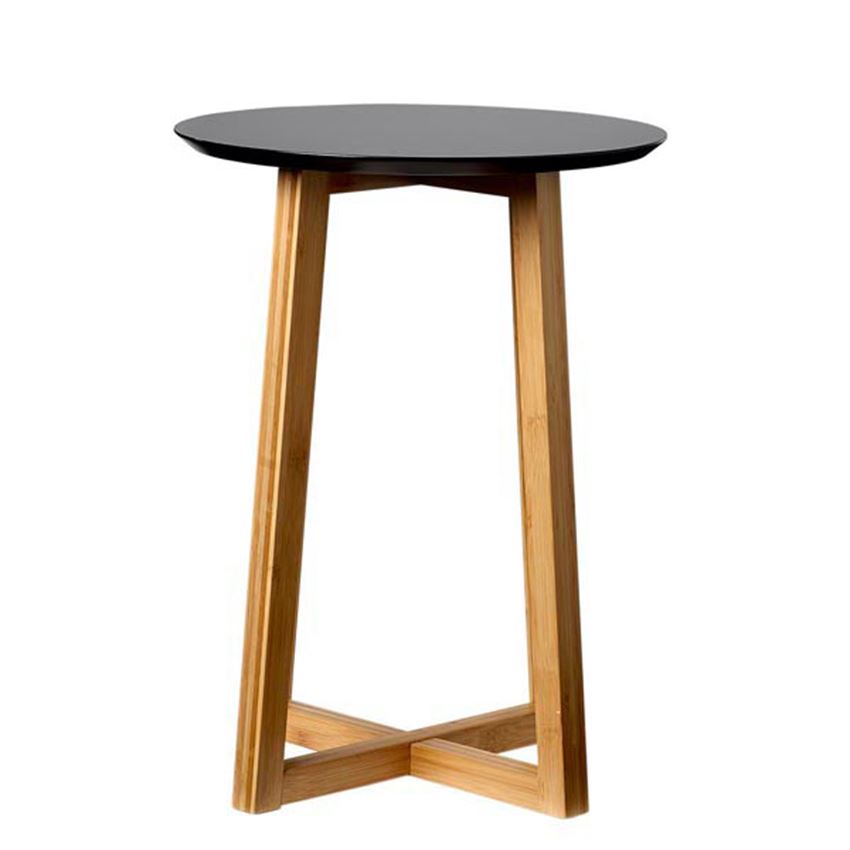 Bamboo and Black Side Table
