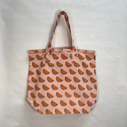 Watermelon Hand Screen Printed Cotton Reusable Tote Bag - Made in India