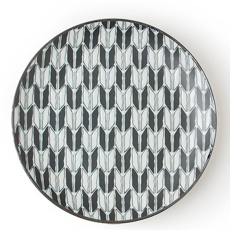 Black and White 8 inch Plate Tableware