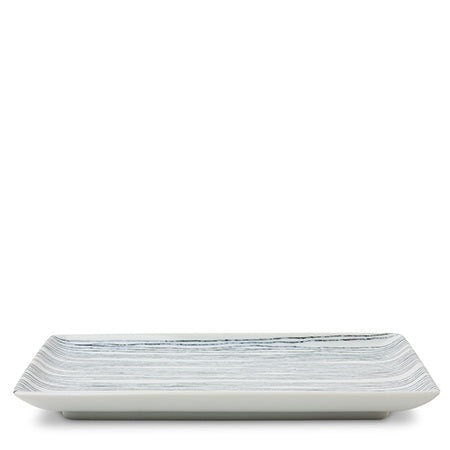 Black Striped Rectangular Plate