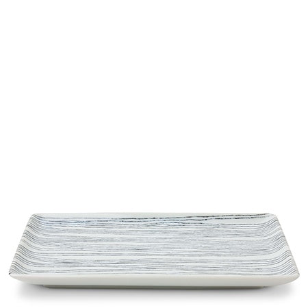 Black Striped Rectangular Plate