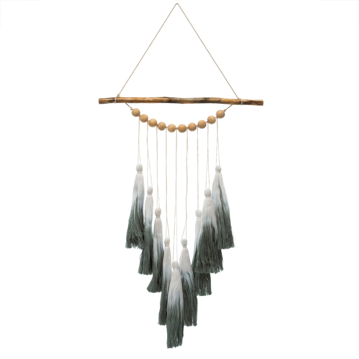 Green Ombre and Tassel Wall Hanging