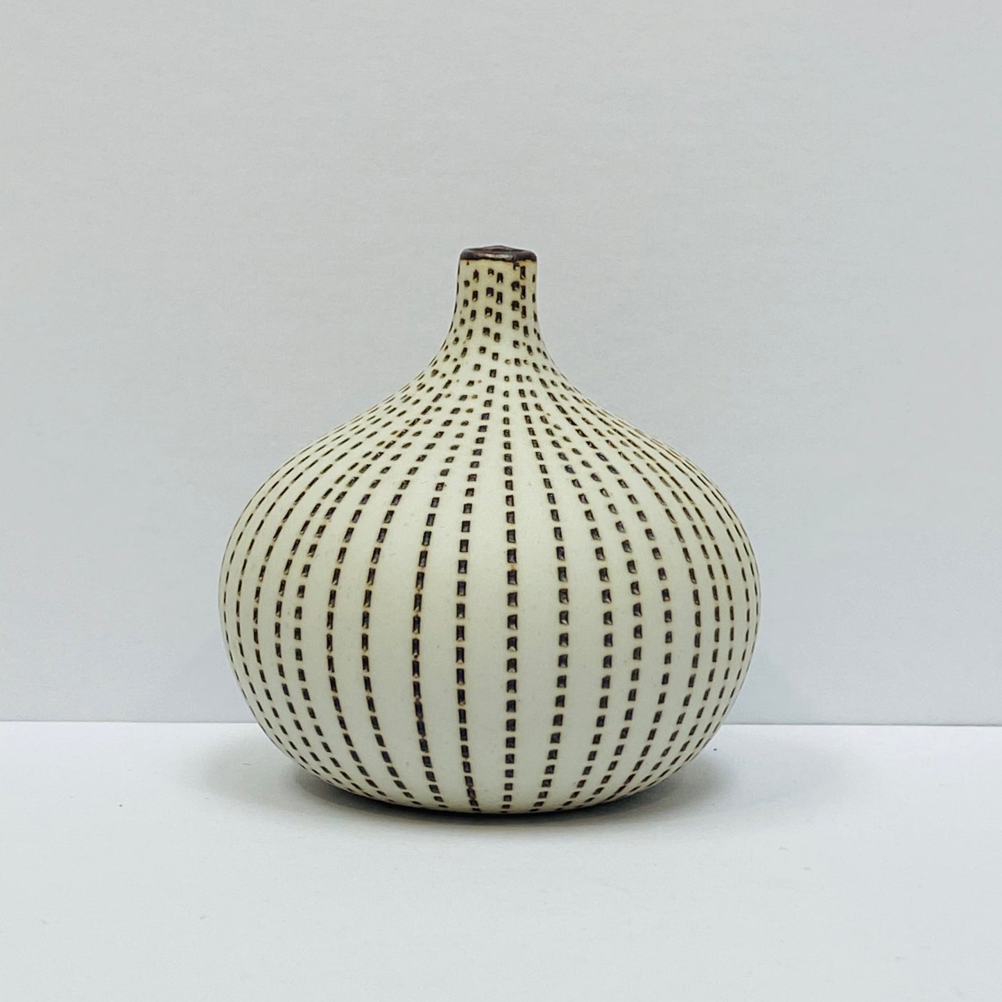 White and Brown Mini Textured Bottle Vase