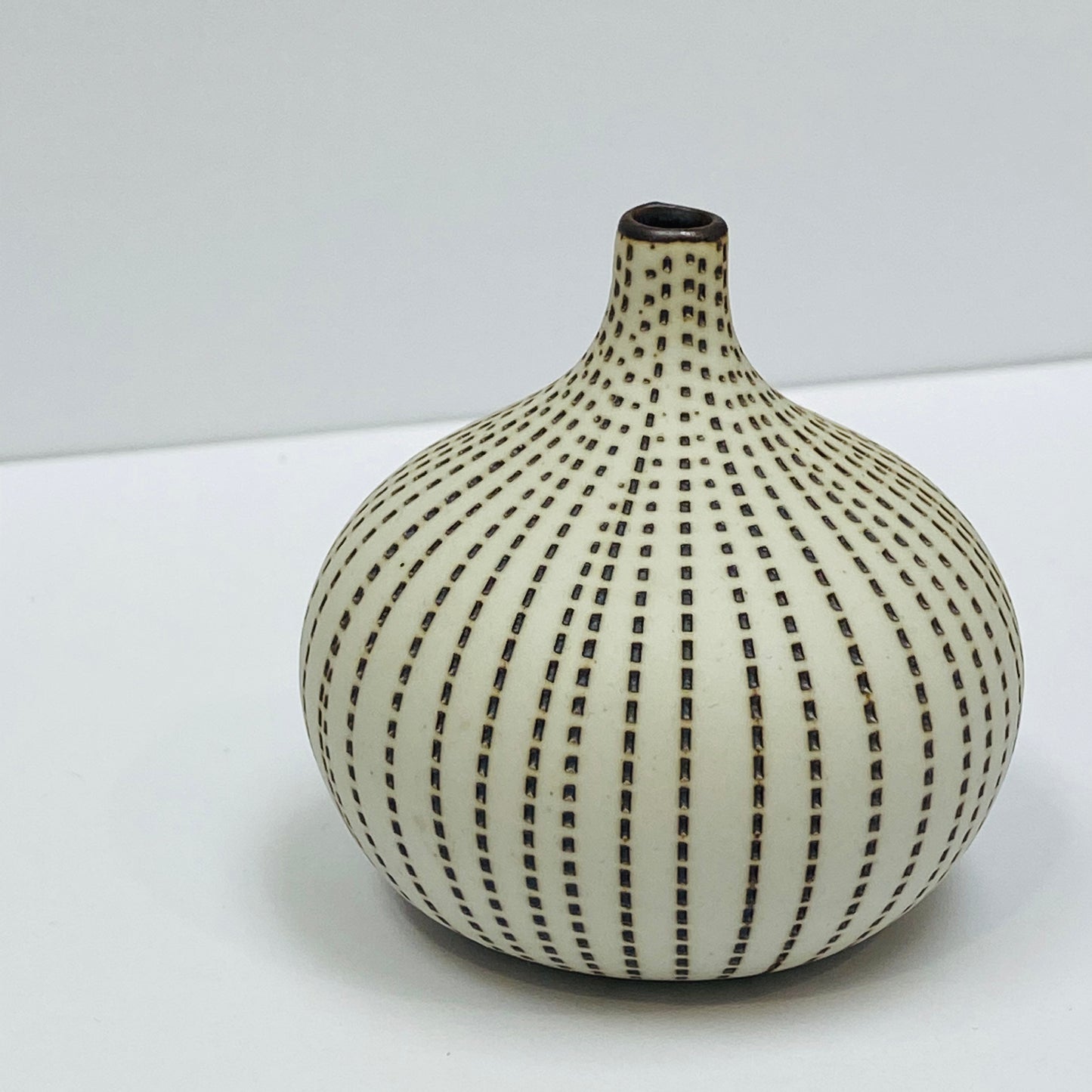 White and Brown Mini Textured Bottle Vase