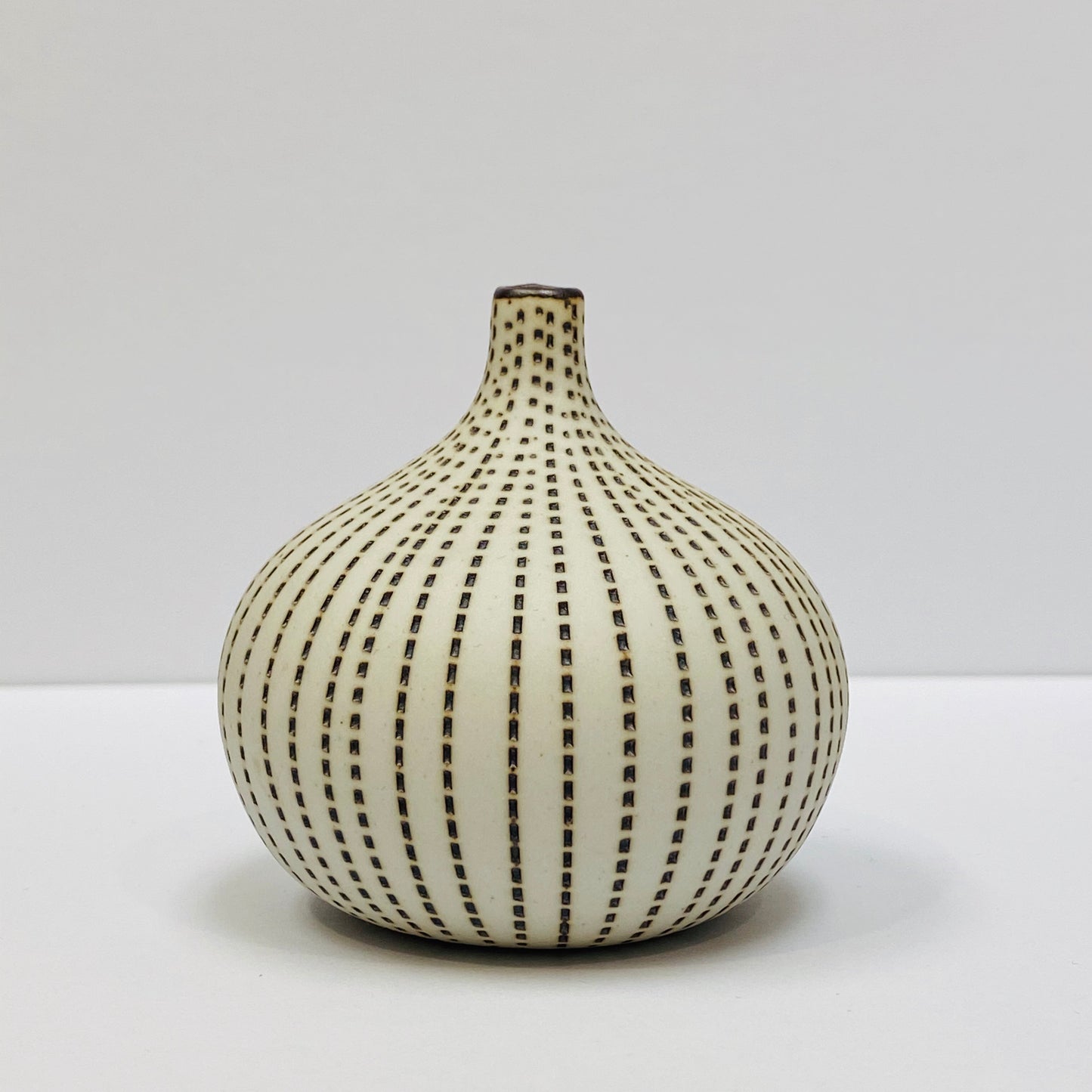 White and Brown Mini Textured Bottle Vase