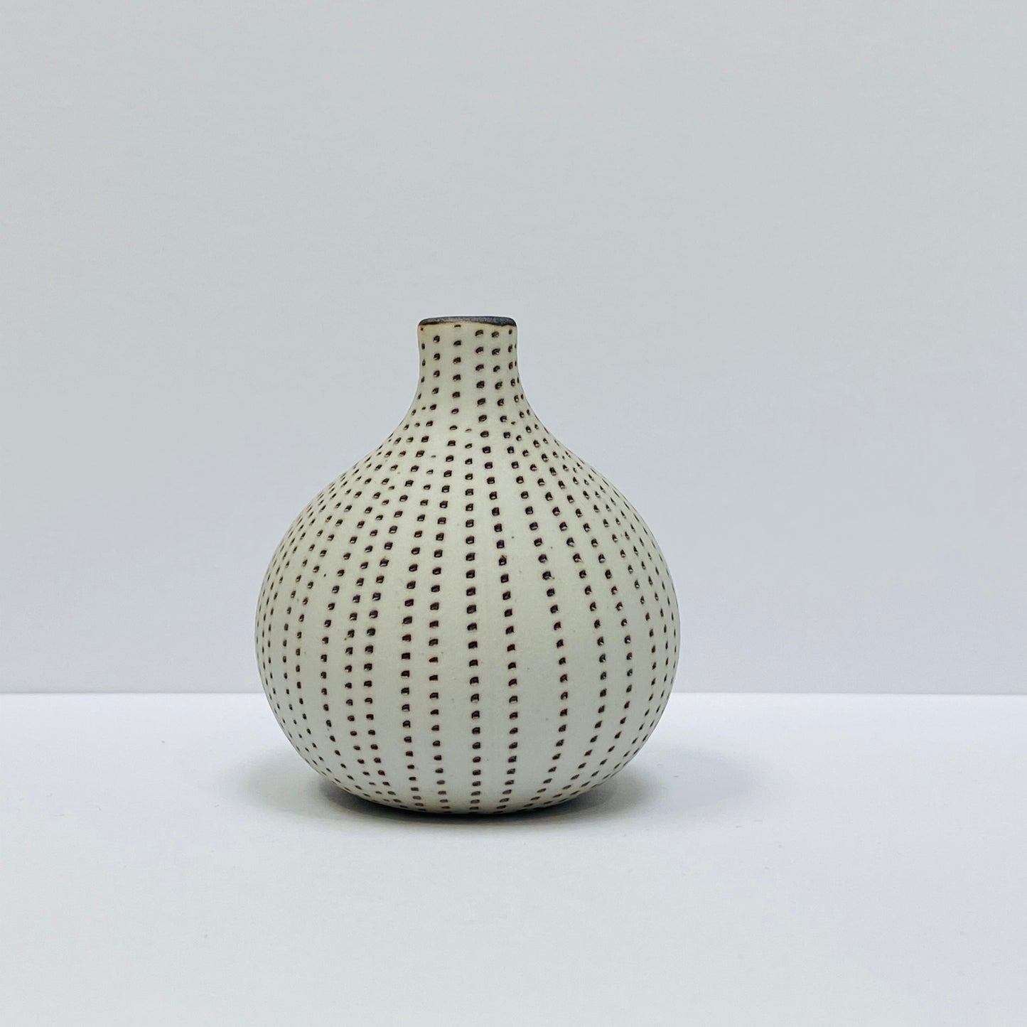 White and Brown Asymmetrical Mini Bottle Vase