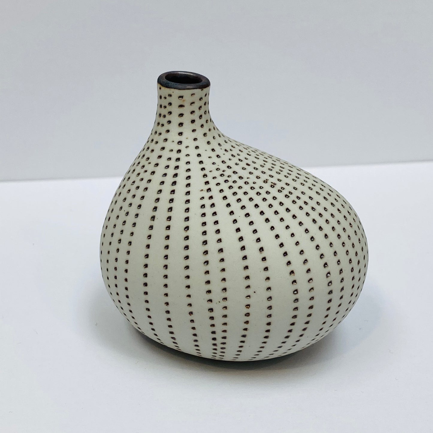 White and Brown Asymmetrical Mini Bottle Vase